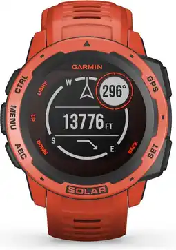 Bol.com Garmin Instinct Solar - Smartwatch - Robuust GPS Sporthorloge - Zon Oplaadbaar - 45mm - Flame Red aanbieding