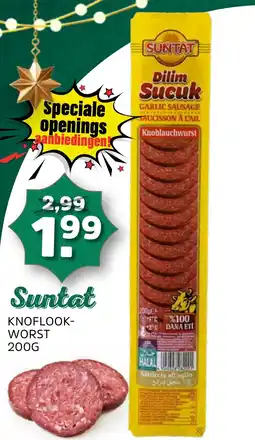 Sahan Supermarkten Suntat Knoflookworst aanbieding