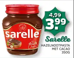 Sahan Supermarkten Sarelle Hazelnootpasta Met Cacao aanbieding