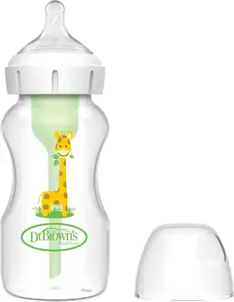 Amazon Fles met brede opening, 270 ml, giraffe PP Options + zuignap N2 aanbieding