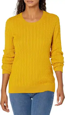 Amazon Amazon Essentials Lightweight Cable Crewneck Sweater dames Trui aanbieding