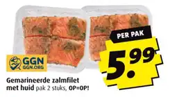 Boni Gemarineerde zalmfilet met huid pak 2 stuks, OP=OP! aanbieding