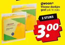 Boni Viscose doekjes geel pak 10 stuks aanbieding