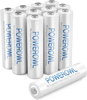 Amazon POWEROWL AAA Ni-MH AAA oplaadbare batterijen, 1,2 V, lage zelfontlading, 1000 mAh, 12 stuks aanbieding