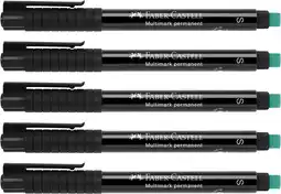 Amazon Faber-Castell 205020 - Marker Multimark S 152399, permanent, zwart, 5 stuks aanbieding