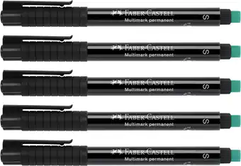 Amazon Faber-Castell 205020 - Marker Multimark S 152399, permanent, zwart, 5 stuks aanbieding