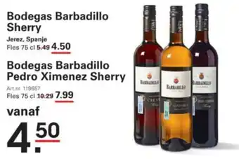 Sligro Bodegas Barbadillo Sherry Bodegas Barbadillo Pedro Ximenez Sherry aanbieding