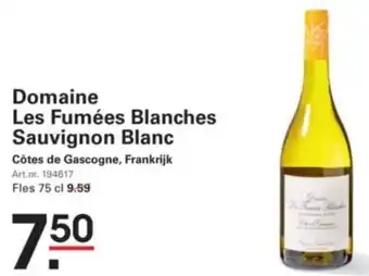 Sligro Domaine Les Fumées Blanches Sauvignon Blanc aanbieding