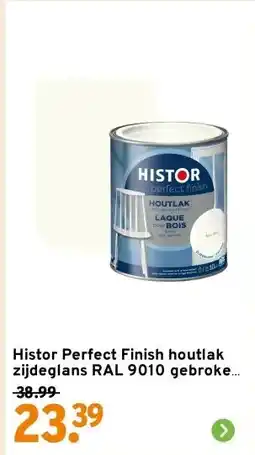 GAMMA Histor Perfect Finish houtlak zijdeglans RAL 9010 gebroken wit 750 ml aanbieding