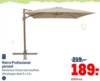 Makro Metro Professional parasol aanbieding