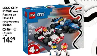 Intertoys LEGO CITY F1 Williams Racing en Haas F1 racewagens 60464 aanbieding