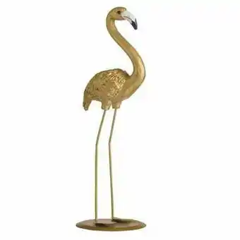 Leen Bakker Ornament Flamingo - goudkleur - 26,5x10x8,5 cm aanbieding