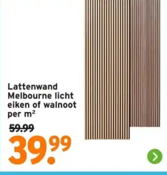 GAMMA Lattenwand Melbourne licht eiken of walnoot aanbieding