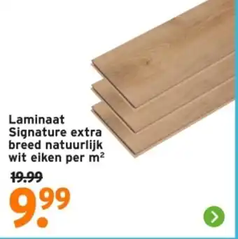 GAMMA Laminaat Signature extra breed natuurlijk wit eiken aanbieding