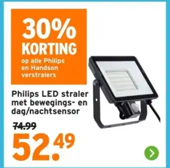 GAMMA Philips LED straler met bewegings en dag nachtsensor aanbieding