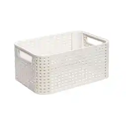 Leen Bakker Curver opbergmand Rattan - off-white - 28,5x19x13 cm - Leen Bakker aanbieding