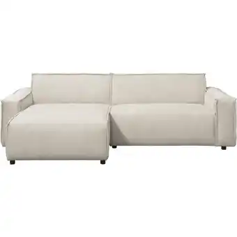 Leen Bakker Bank Brooklyn met chaise longue links - Soop - crème - Leen Bakker aanbieding