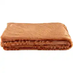 Leen Bakker Plaid Ray - caramel - 130x170 cm - Leen Bakker aanbieding