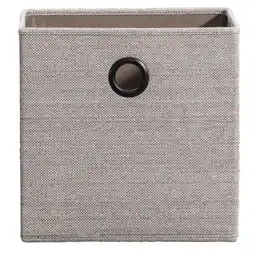 Leen Bakker Opbergbox Kenzi linnen - taupe - 31x31x31 cm - Leen Bakker aanbieding