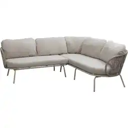 Leen Bakker Loungehoekbank Fermo - zand -75x215x81 cm - Leen Bakker aanbieding