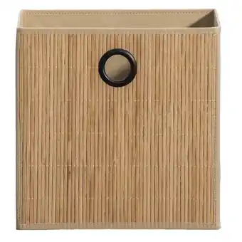 Leen Bakker Opbergbox Kenzi bamboe - naturel - 31x31x31 cm - Leen Bakker aanbieding