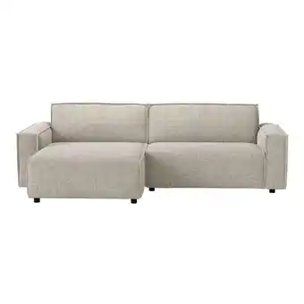 Leen Bakker Bank Brooklyn met chaise longue links - Cyclamen - beige - Leen Bakker aanbieding