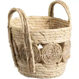 Leen Bakker Mand Rondo - naturel - 26,5xØ24 cm - Leen Bakker aanbieding