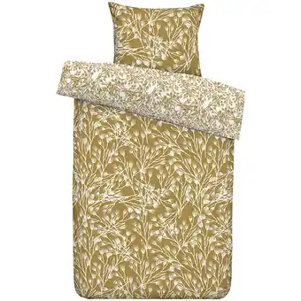 Leen Bakker Dekbedovertrek Aila - oker/wit - 140x200/220 cm - Leen Bakker aanbieding