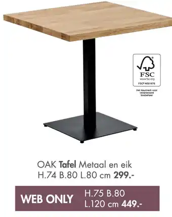 Casa OAK Tafel Metaal en eik aanbieding