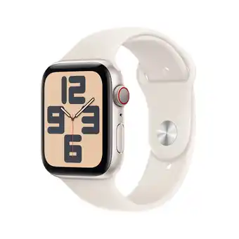 MediaMarkt APPLE Watch SE GPS + Cellular 44mm Starlight Sport Band M/L Smartwatch Starlight Aluminium aanbieding