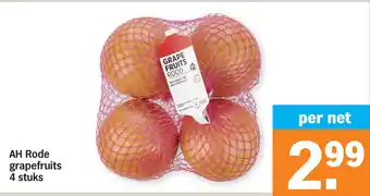 Albert Heijn AH Rode grapefruits 4 stuks aanbieding