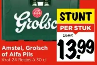 Vomar Voordeelmarkt Amstel, Grolsch of Alfa Pils aanbieding