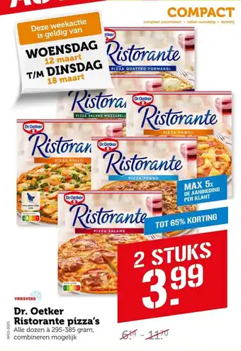 Coop Dr. Oetker Ristorante pizza's aanbieding