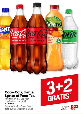 Coop Coca Cola, Fanta, Sprite of Fuze Tea aanbieding