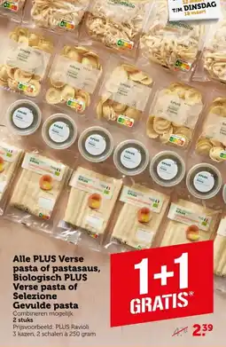 Coop Alle PLUS Verse pasta of pastasaus, Biologisch PLUS Verse pasta of Selezione Gevulde pasta aanbieding