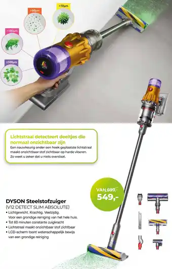 EP Beerepoot DYSON Steelstofzuiger V12 DETECT SLIM ABSOLUTE aanbieding