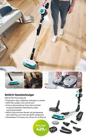 EP Beerepoot BOSCH Steelstofzuiger (BCS712HYG5 AQUA) aanbieding