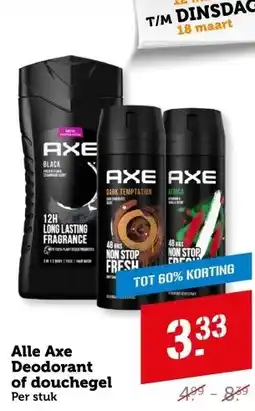 Coop Alle Axe Deodorant of douchegel aanbieding