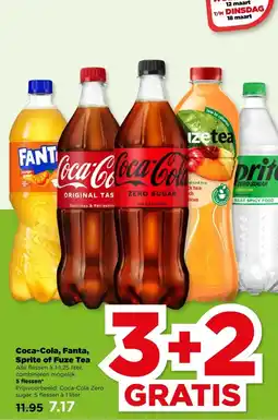 PLUS Coca-Cola, Fanta, Sprite of Fuze Tea aanbieding