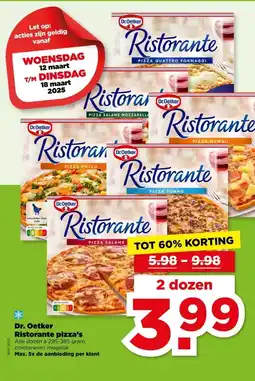 PLUS Dr. Oetker Ristorante pizza's aanbieding