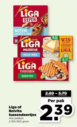 PLUS Liga of Belvita tussendoortjes aanbieding