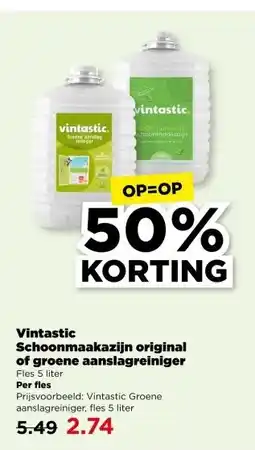 PLUS Vintastic Schoonmaakazijn original of groene aanslagreiniger aanbieding