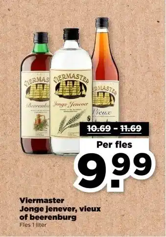 PLUS Viermaster Jonge jenever, vieux of beerenburg aanbieding