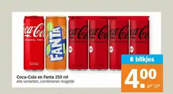 Albert Heijn Coca-Cola En Fanta 250 Ml aanbieding