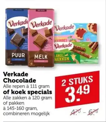 Coop Verkade Chocolade of koek specials aanbieding