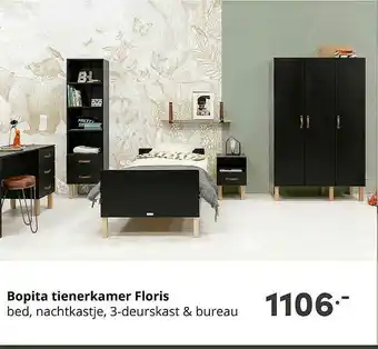 Baby & Tiener Bopita Tienerkamer Floris Bed, Nachtkastje, 3-Deurskast & Bureau aanbieding