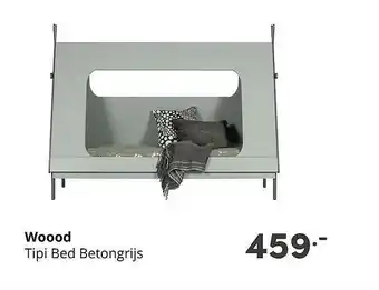 Baby & Tiener Woood Tipi Bed Betongrijs aanbieding