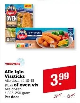 Coop Alle Iglo Vissticks of oven vis aanbieding