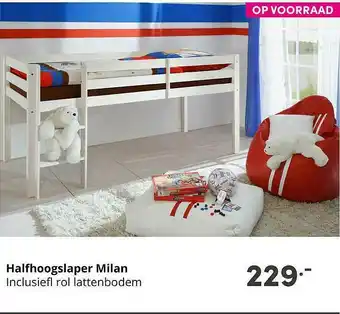 Baby & Tiener Halfhoogslaper Milan Inclusiefl Rol Lattenbodem aanbieding