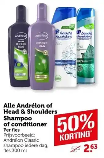 Coop Alle Andrélon of Head & Shoulders Shampoo of conditioner aanbieding